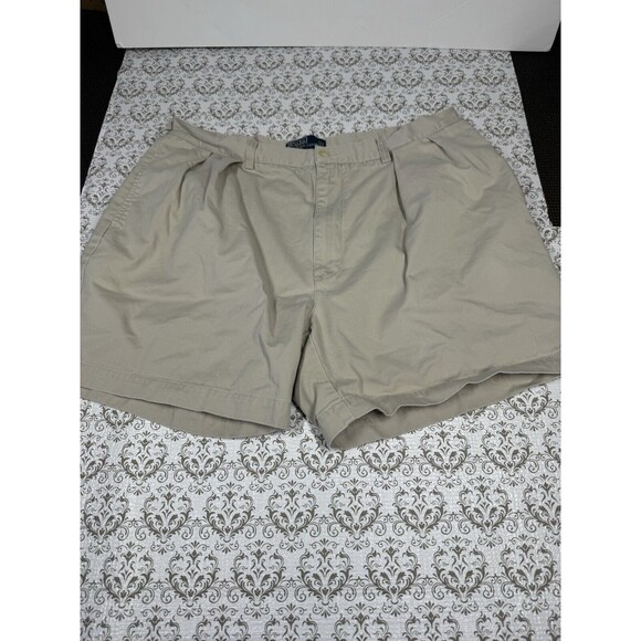 Vintage Polo Ralph Lauren Andrew Shorts Men's‎ 40 Chino Pleated Beige Preppy - Picture 1 of 7